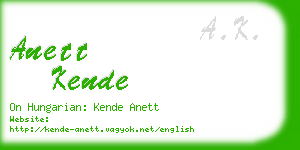 anett kende business card